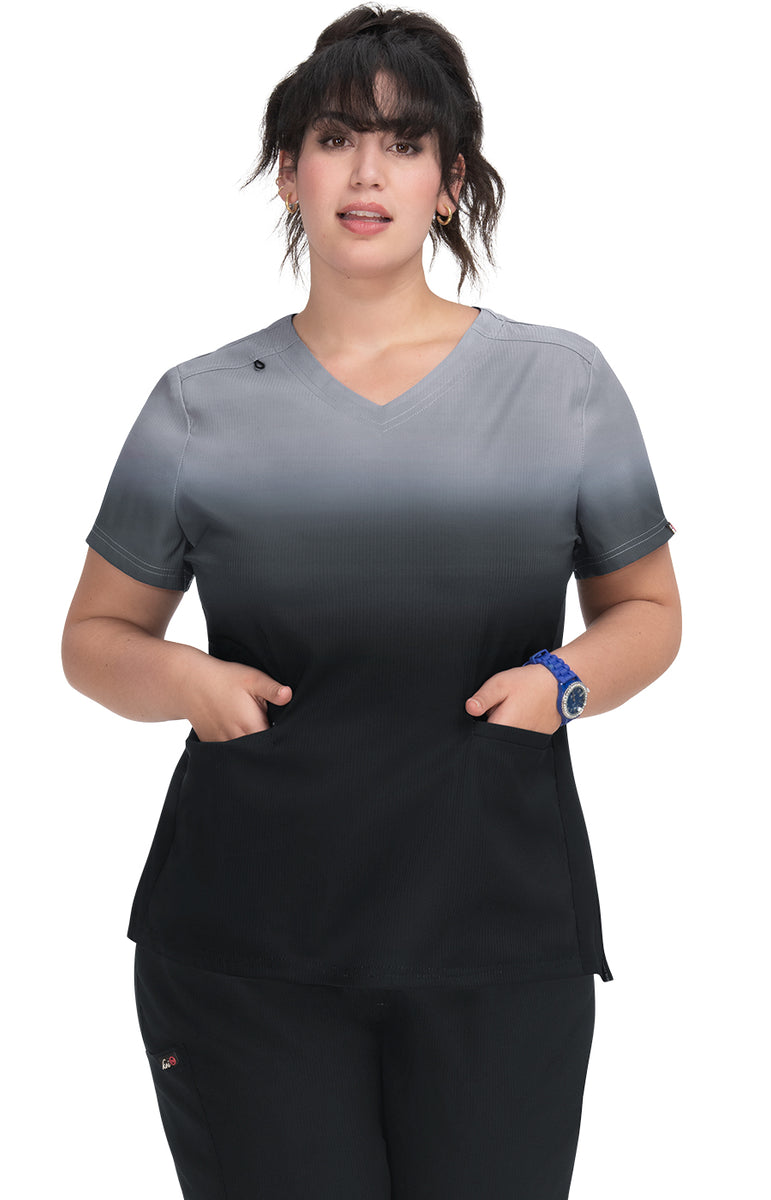 koi Lite Reclaim Women's 2Pocket Ombre Print Top koihappiness