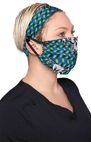 Fashion Mask + Headband Set Geo Leaves
