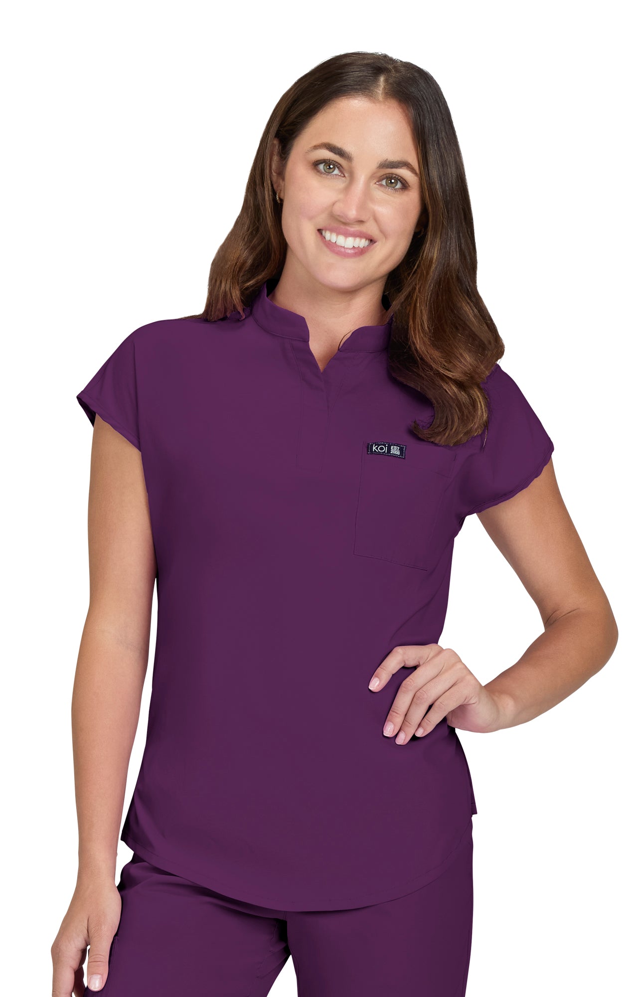 Ari Women's 1-Pocket Stretch Tuck-In Scrub Top – koihappiness