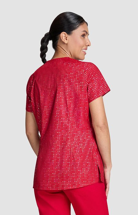 Velora Top Iridescent Dot Ruby