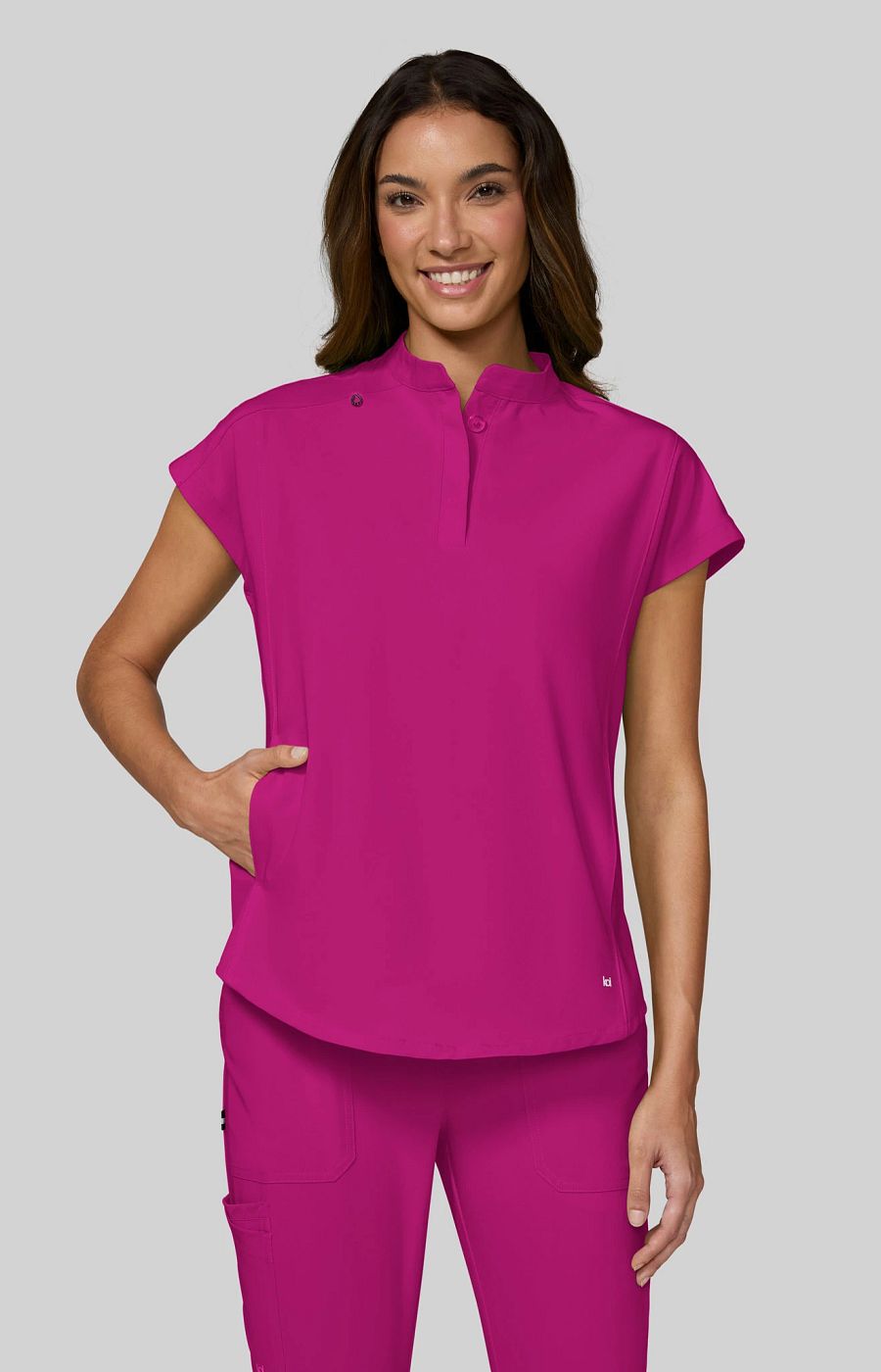 koi Next Gen Superhuman Women’s 2-Pocket Scrub Top Azalea Pink