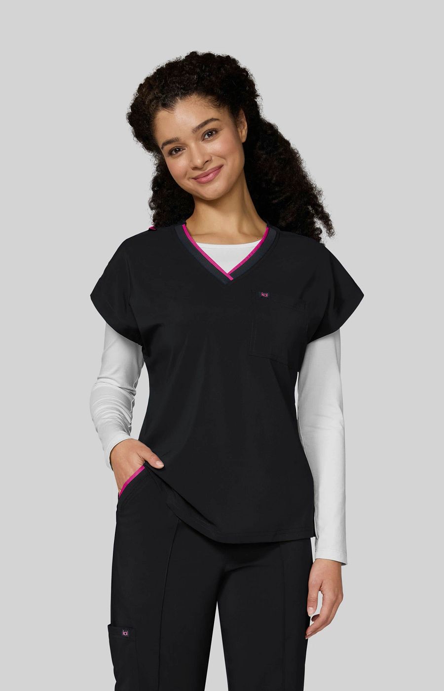 koi Basics McKenna Women's 1-Pocket Scrub Top Black