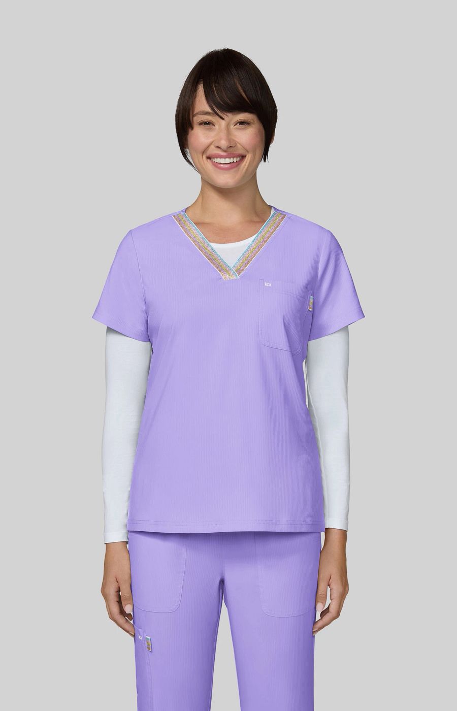 koi Lite Ember Women's 1-Pocket Scrub Top French Lavender