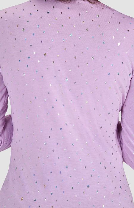 Tessa Tee Lavender Iridescent Diamond Pattern