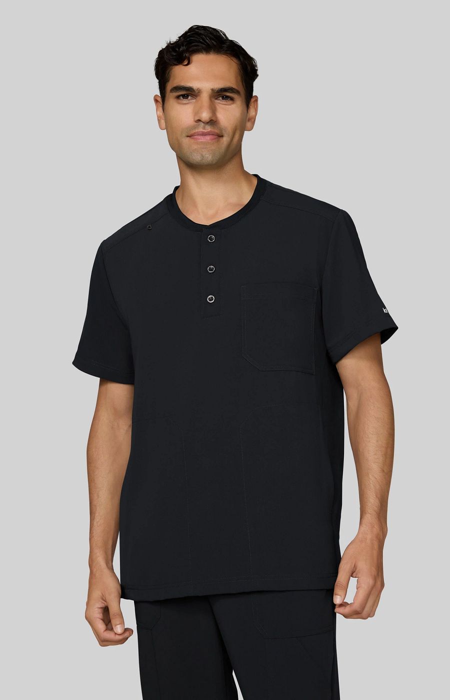 koi Next Gen Flex Forward Men's 3-Pocket Scrub Top Black
