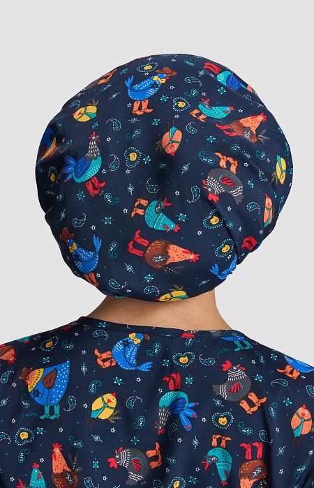 Bouffant Scrub Cap Cowboy Chicken