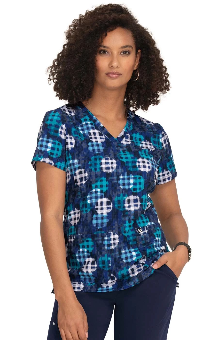 Early Energy Women's 2-Pocket Print Scrub Top – koihappiness