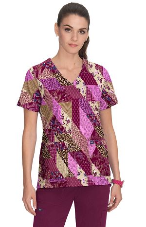 Stretch print sales scrub tops