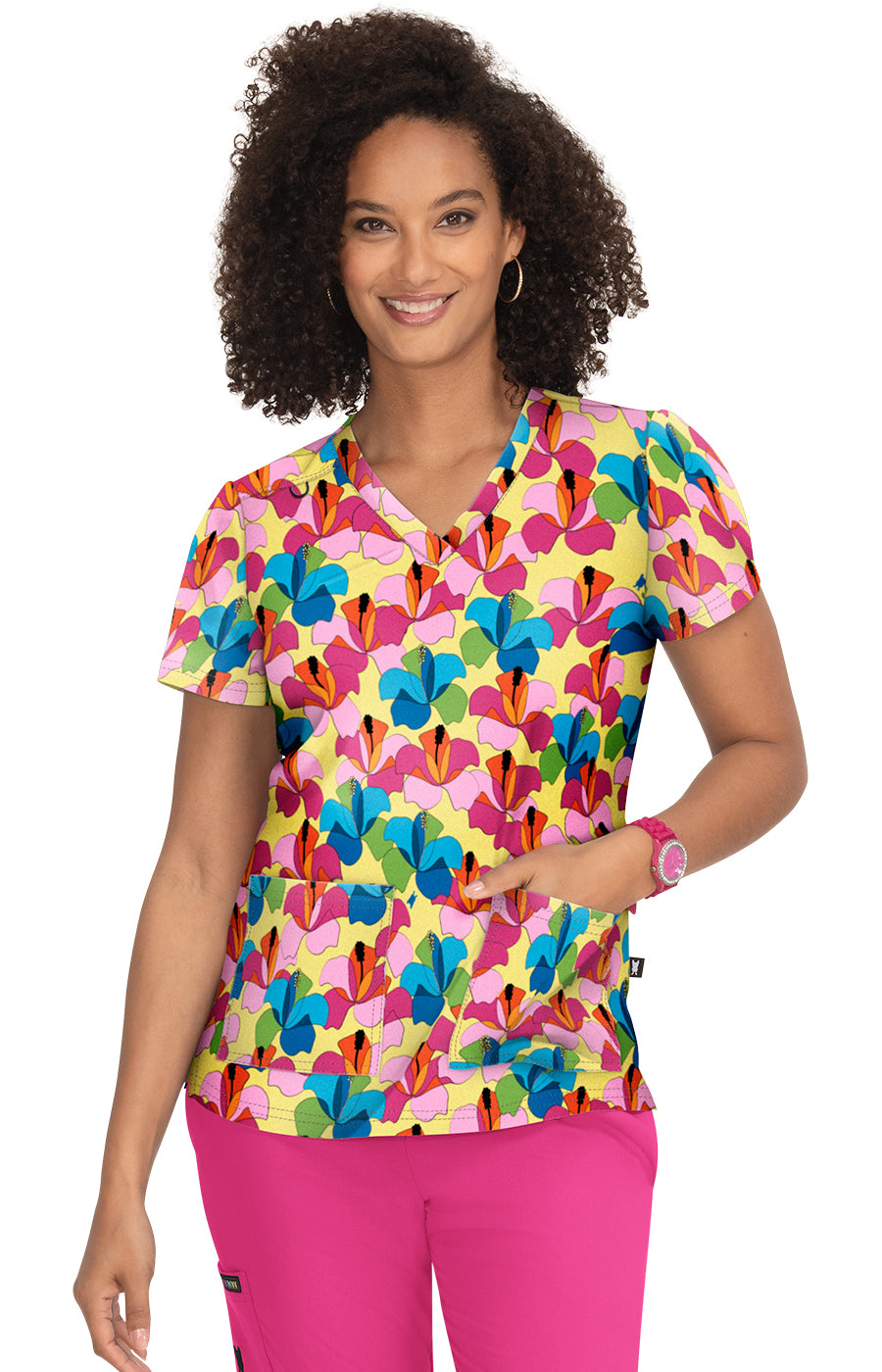 Lulu Women s 2 Pocket Print Scrub Top koihappiness
