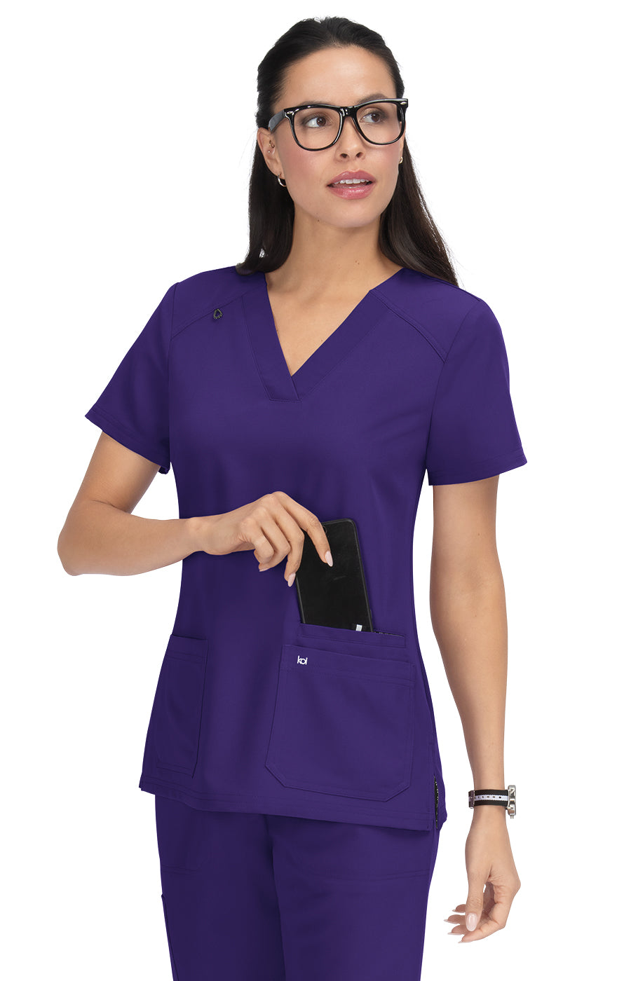 Hustle and Heart Women's 3-Pocket Stretch Scrub Top – koihappiness