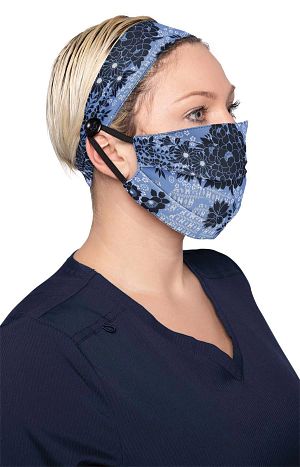 Fashion Mask + Headband Set Faux Lace