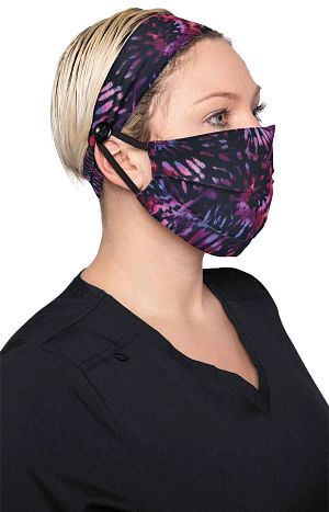Fashion Mask + Headband Set Spiral Tie Dye