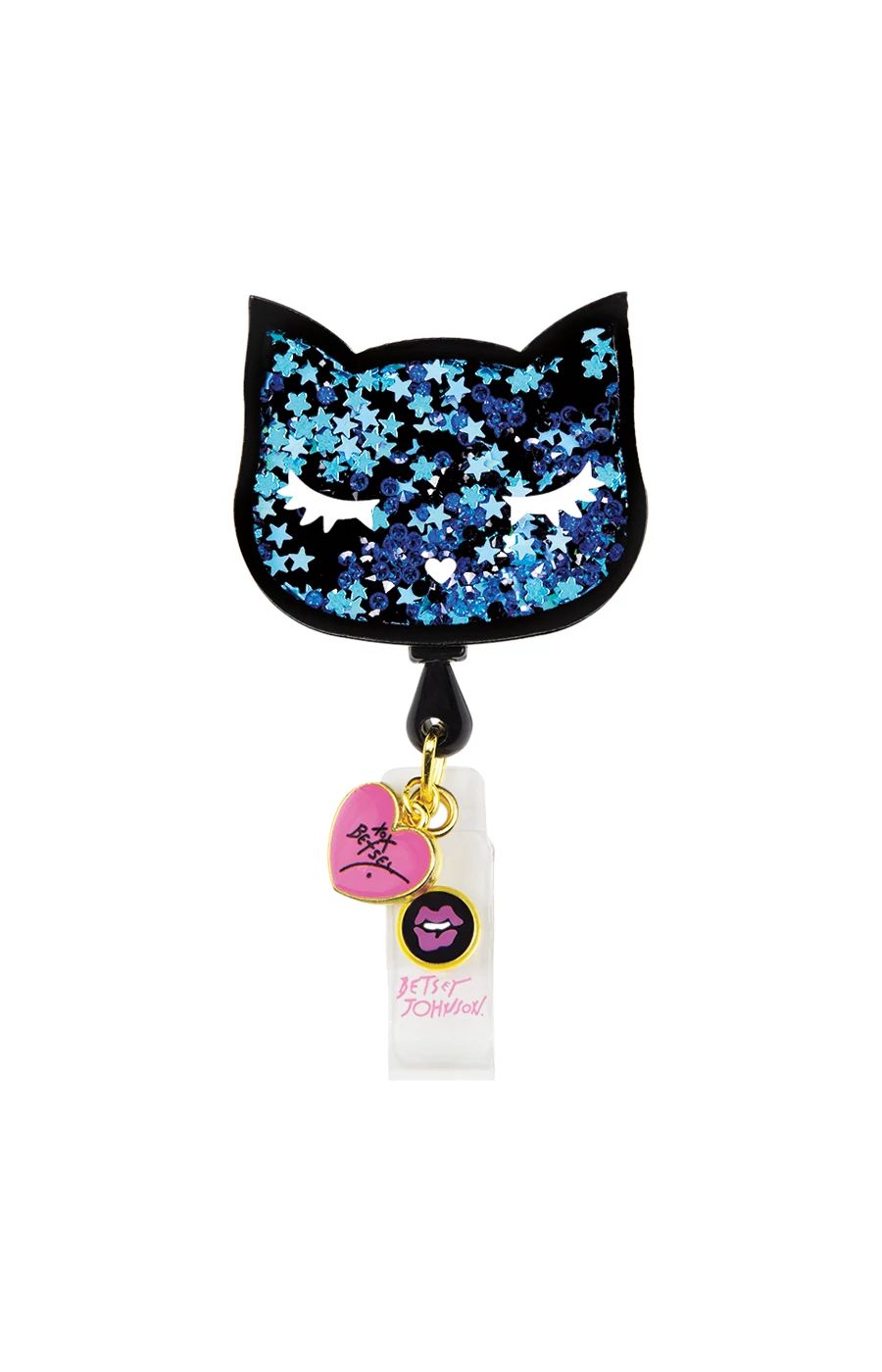 Peeking White Persian Cat Retractable Badge Reel ID Holder