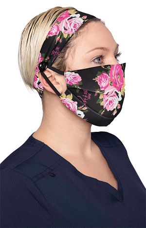 Fashion Mask + Headband Set Beautiful Rose