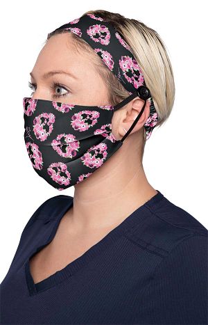 Fashion Mask + Headband Set Skull Petal