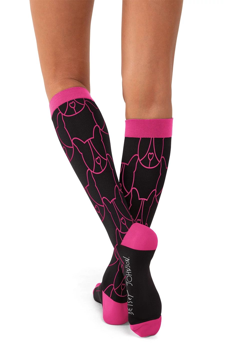 Compression Socks, Black Pink